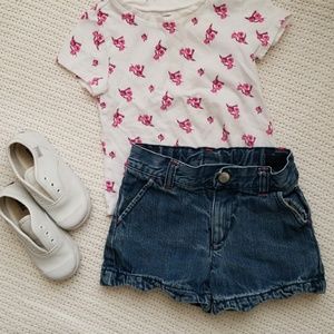 Scalloped Jean shorts